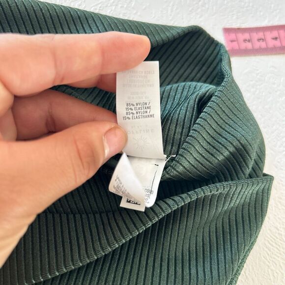 Aerie OFFLINE Real Me Ribbed Crossover High Rise Leggings XS Dark Green - Picture 5 of 9
